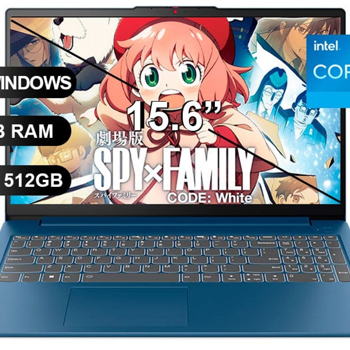 LENOVO - Laptop LENOVO SLIM3 15IAH8, I5-12450H, 8GB RAM, 512GB SSD, 15.6",  SIN WINDOWS (83ER001CLM)