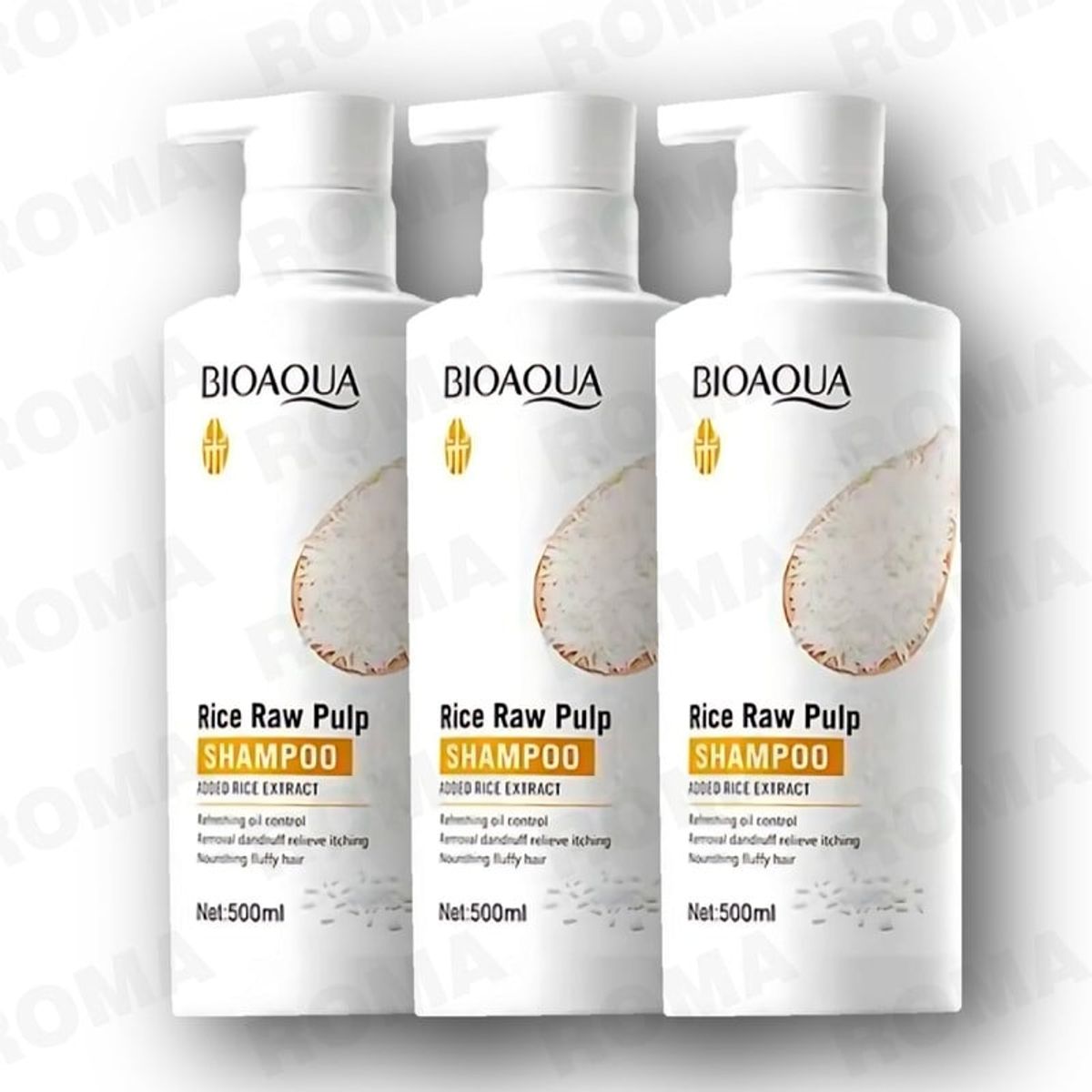 BIOAQUA - PACK 3 SHAMPOO DE ARROZ BIOAQUA 1500ML