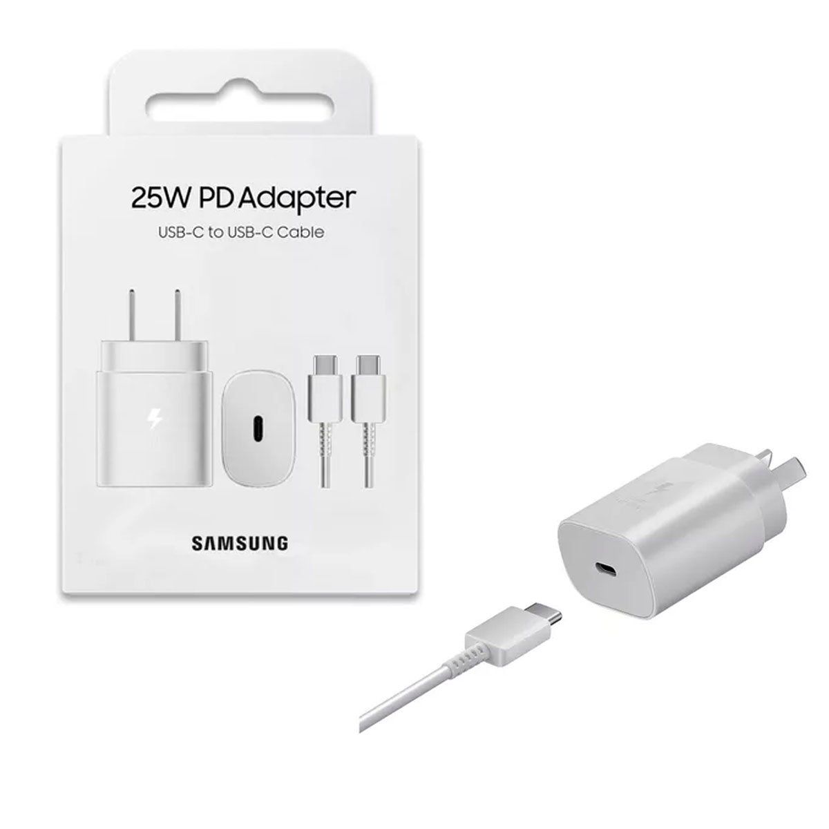 SAMSUNG - Cargador Samsung 25W Con Cable para S23 Ultra - Blanco
