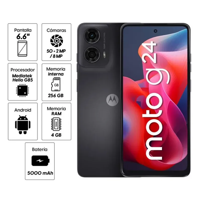MOTOROLA - CELULAR MOTOROLA MOTO G24 4GB 256GB  6.6" GRIS