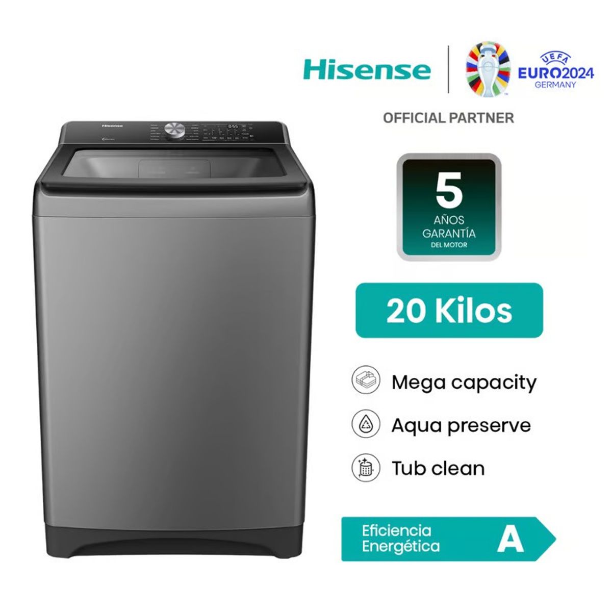 HISENSE - Lavadora hisense 20kg Carga Superior WT3T2023UT