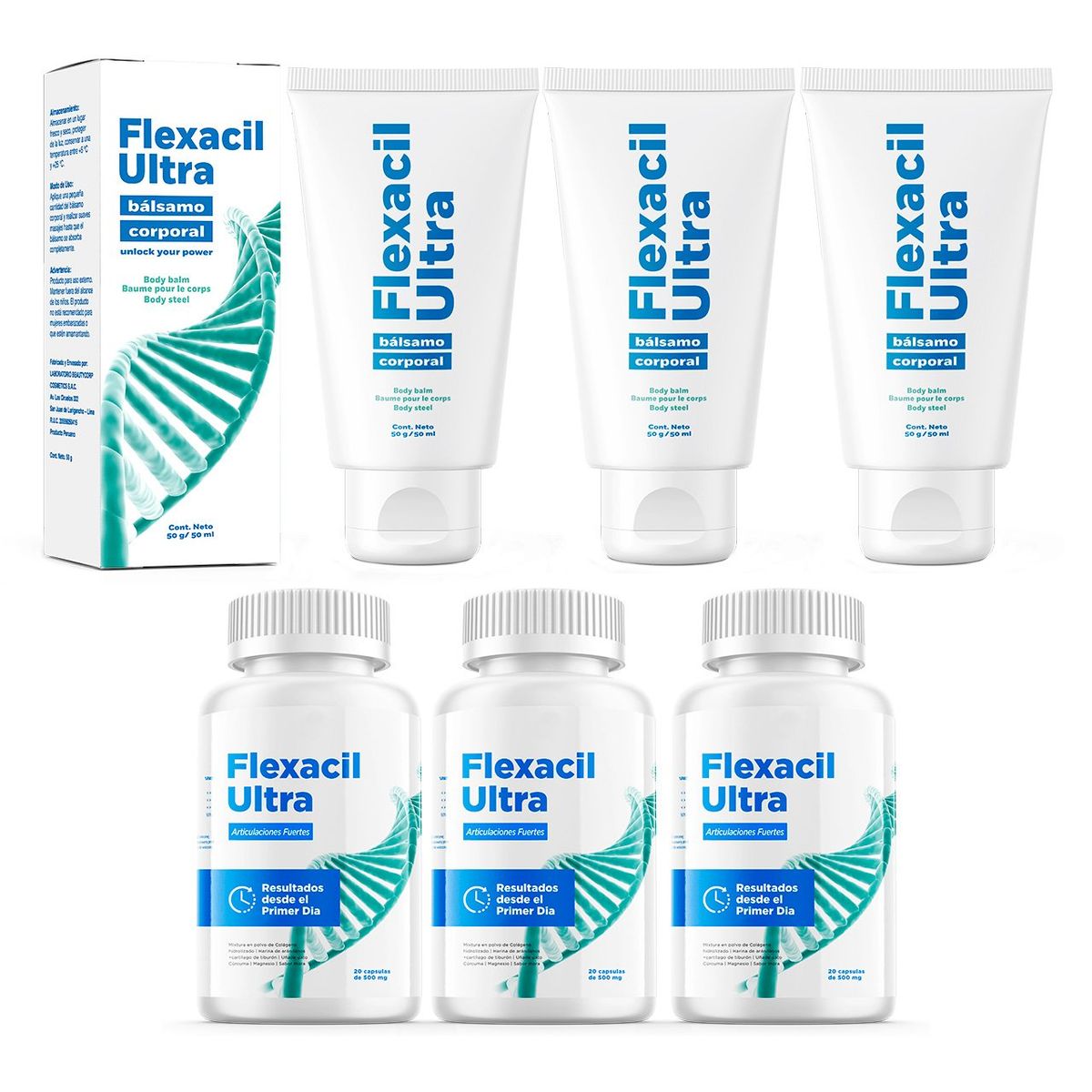 FLEXACIL - 3 FLEXACIL ULTRA CREMA + 3 FLEXACIL ULTRA CAPSULAS