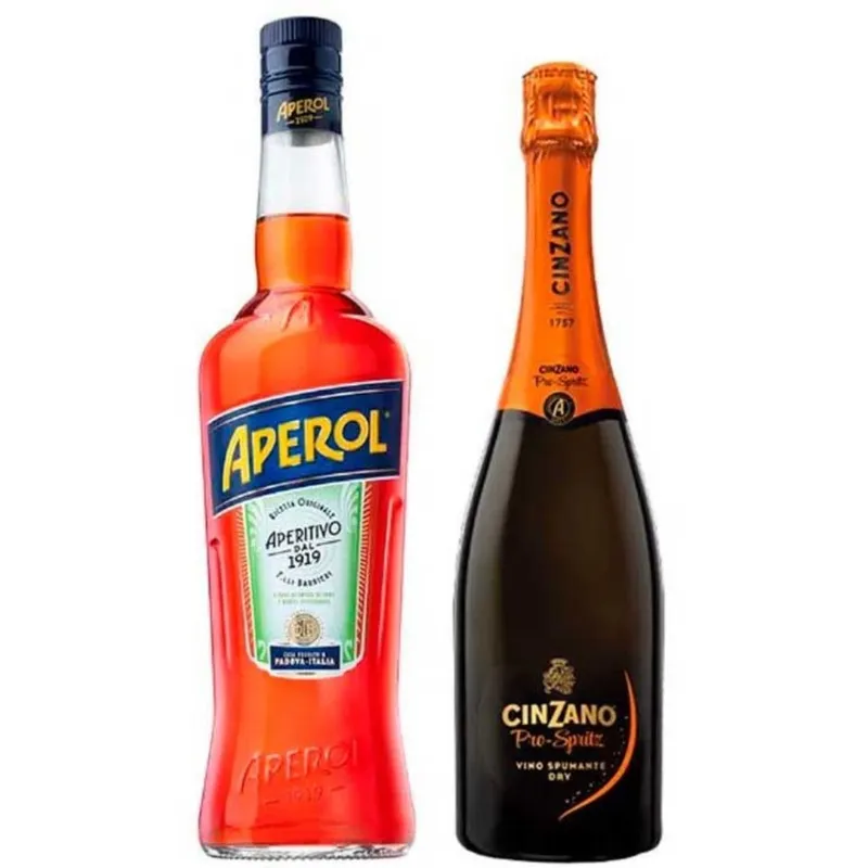 APEROL - Pack Licor APEROL & Espumante CINZANO SPRITZ Botella 750ml