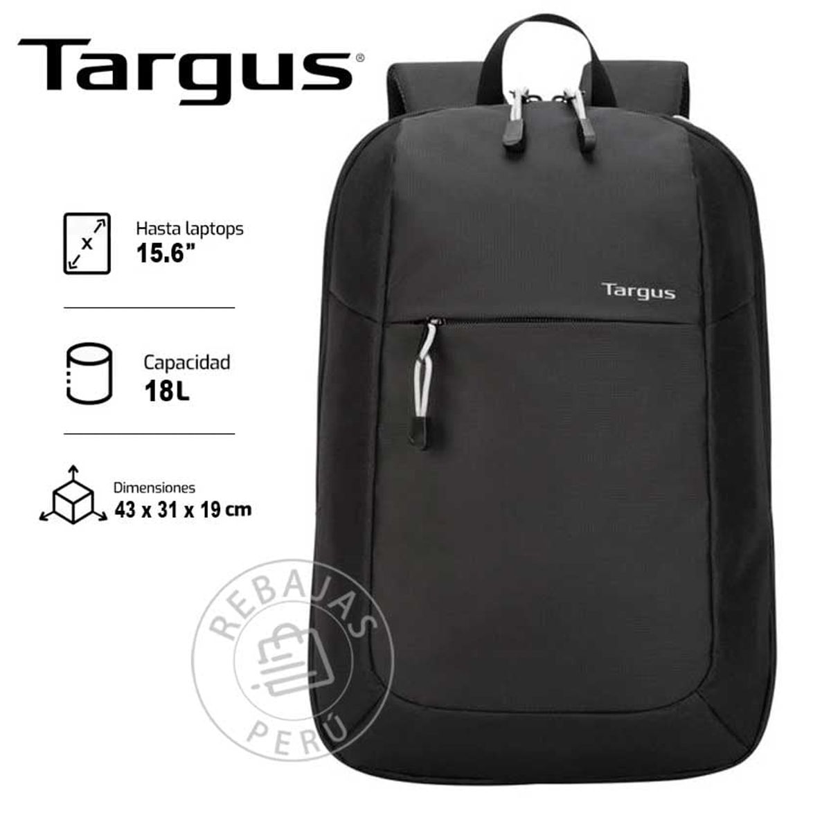 TARGUS - Mochila Targus Intellect Essential 156 Black - Ligera y Funcional