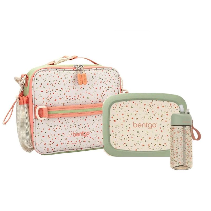 BENTGO - Set Bentgo Lonchera, Porta Lonchera y Tomatodo Whimsy & Wonder - Geo Speckle