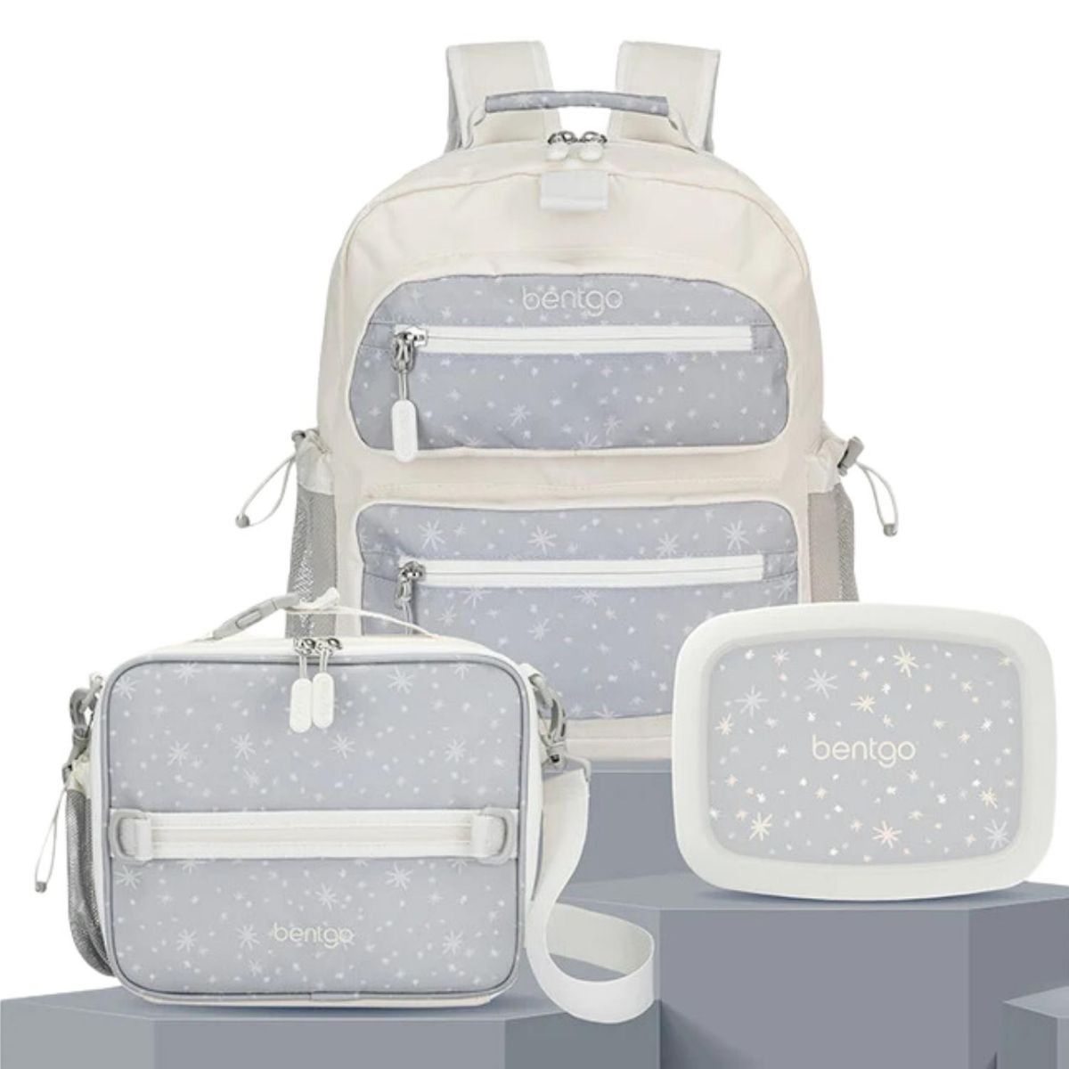 BENTGO - Set Bentgo Mochila Escolar, Lonchera y Porta Lonchera Whimsy & Wonder - Sprinkle