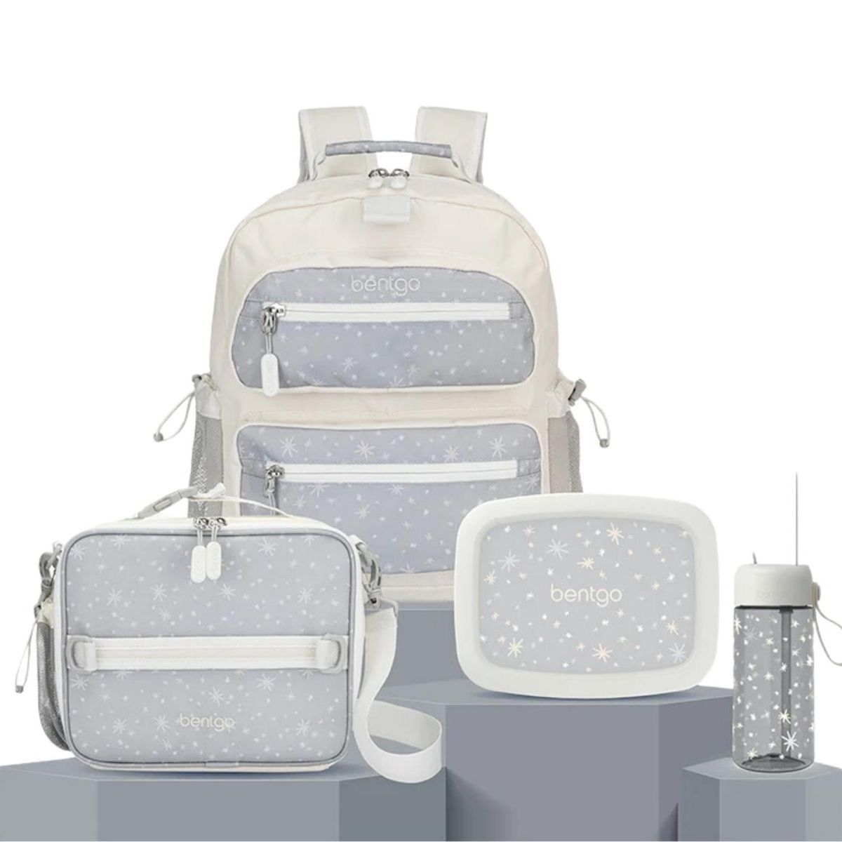 BENTGO - Set Bentgo Mochila Escolar, Lonchera, Porta Lonchera y Tomatodo Whimsy & Wonder - Sprinkle