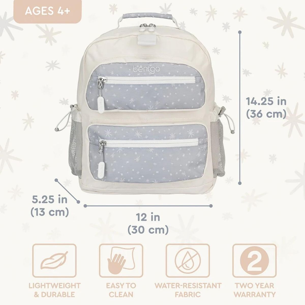 BENTGO - Set Bentgo Mochila Escolar, Lonchera, Porta Lonchera y Tomatodo Whimsy & Wonder - Sprinkle
