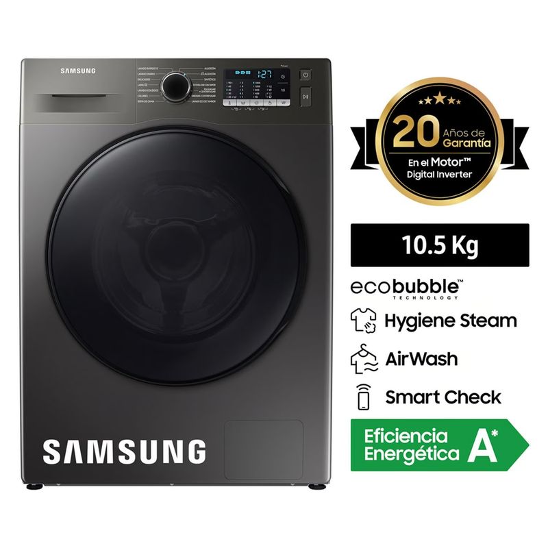 SAMSUNG - Lavadora SAMSUNG  EcoBubble 10.5 kg WW10TA046BX/PE