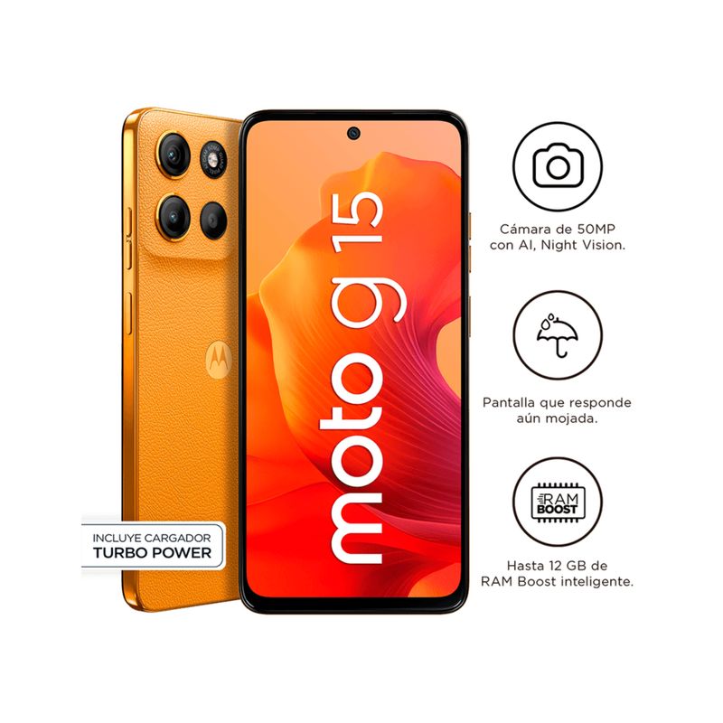 MOTOROLA - CELULAR MOTOROLA MOTO G15 4GB RAM 256GB NARANJA