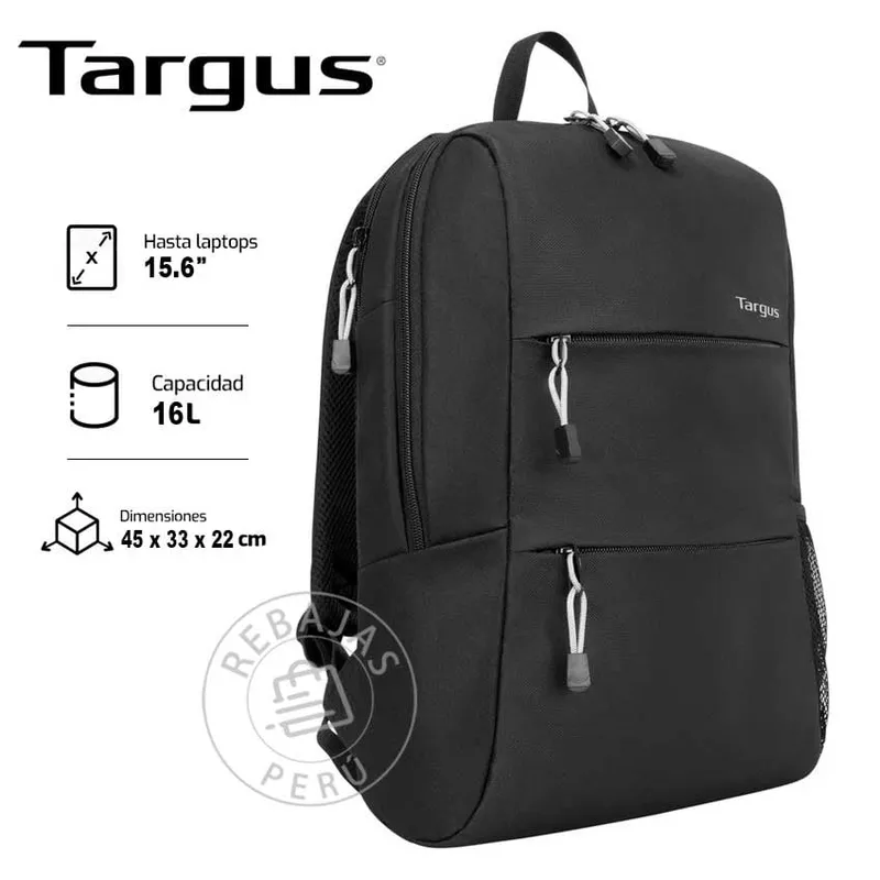 TARGUS - Mochila Targus Intellect Plus 156 Black - Cómoda y Resistente