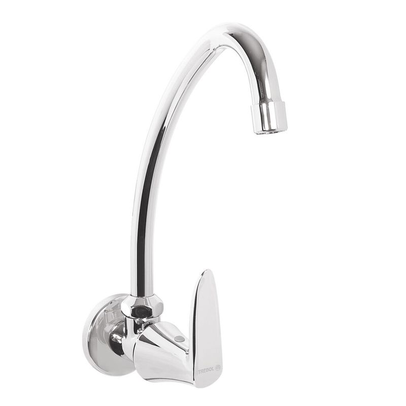TREBOL - Grifo Tipo Ganso para Cocina en Bronce Cromado Plateado