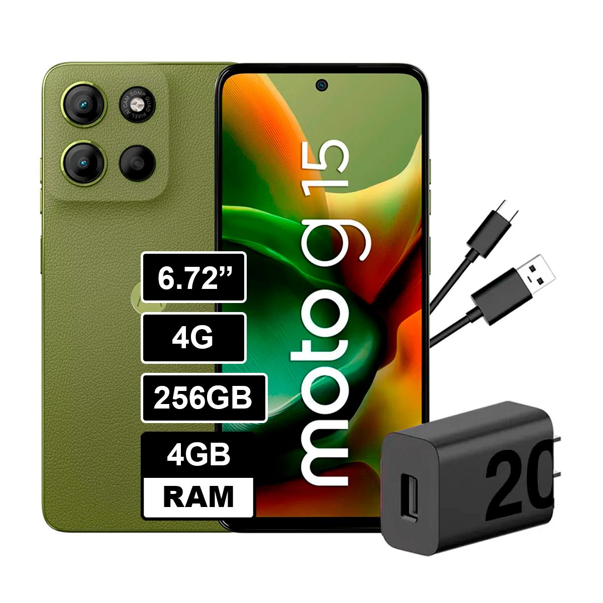 MOTOROLA - CELULAR MOTOROLA MOTO G15 4GB RAM 256GB VERDE