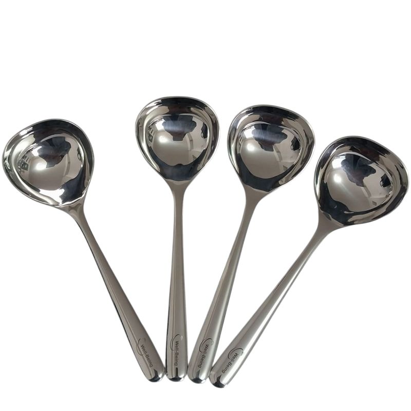WELL BEING - Set de 4 Cucharas de Acero Inoxidable – Diseño Clásico y Duradero