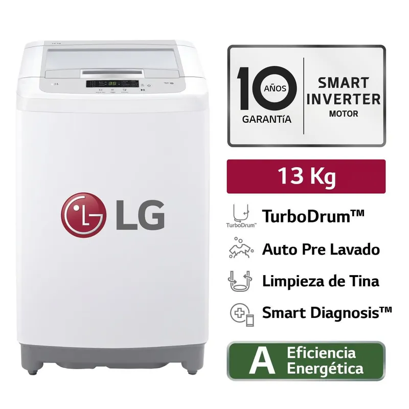 LG - Lavadora LG Carga Superior 13 Kg WT13WPBK Blanco