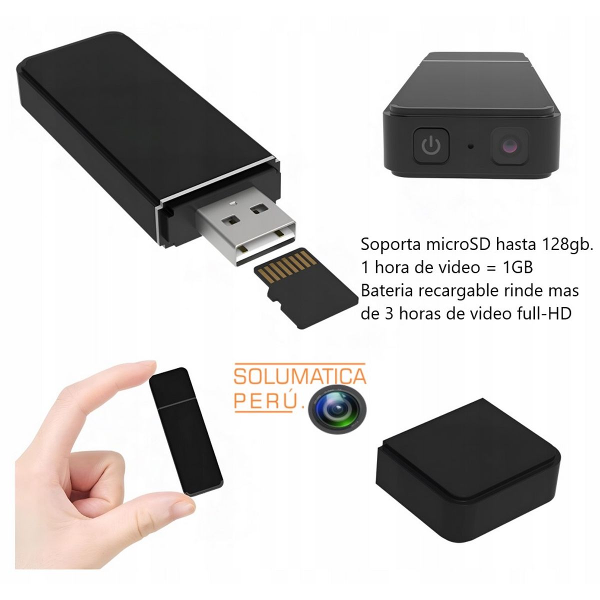 GENERICO - Camara Memoria Usb Espia - Fotos videos 3 horas - Camara Invisible