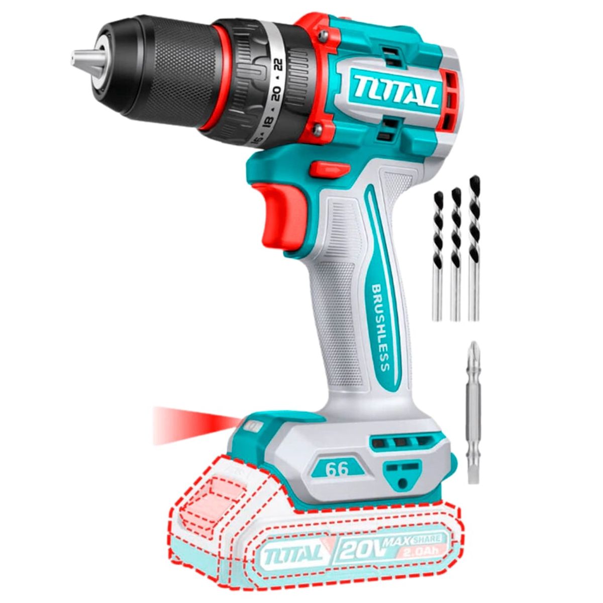 DONGCHENG - Taladro Atornillador Percutor Industrial 1 / 2" 20V 66Nm Sin Baterias