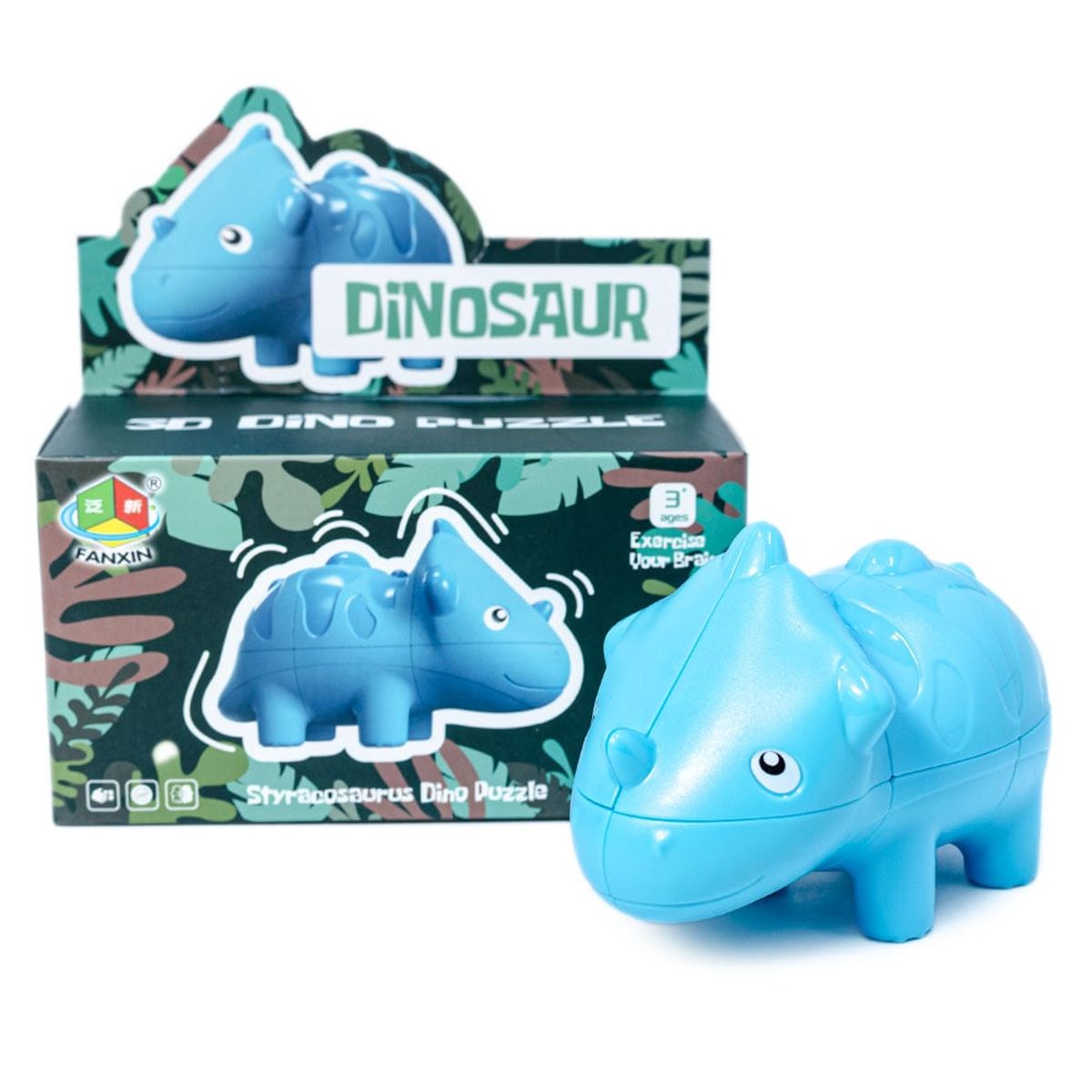 FANXIN - Cubo Mágico Dinosaurio Triceratops Azul FANXIN