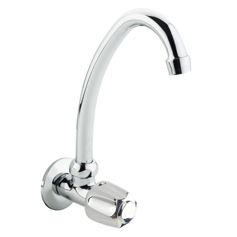 TREBOL - Grifo Tipo Ganso para Cocina en Bronce Cromado Plateado