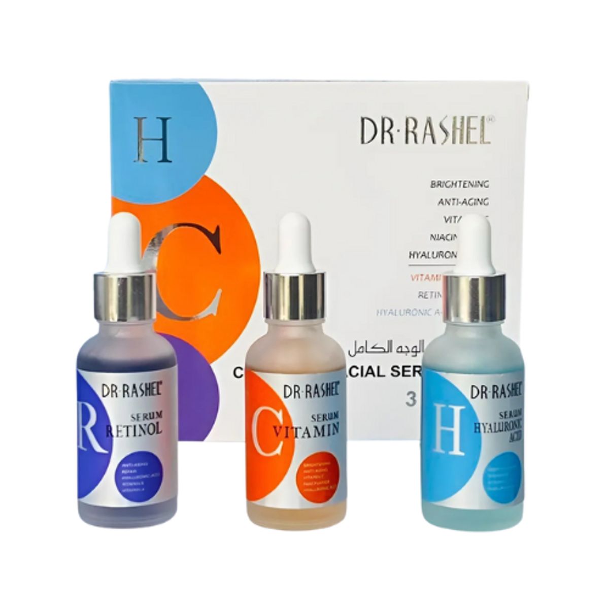 GENERICO - Kit Completo Dr Rashel 3 Serum Facial Vitamina C- Retinol- Hialurónico