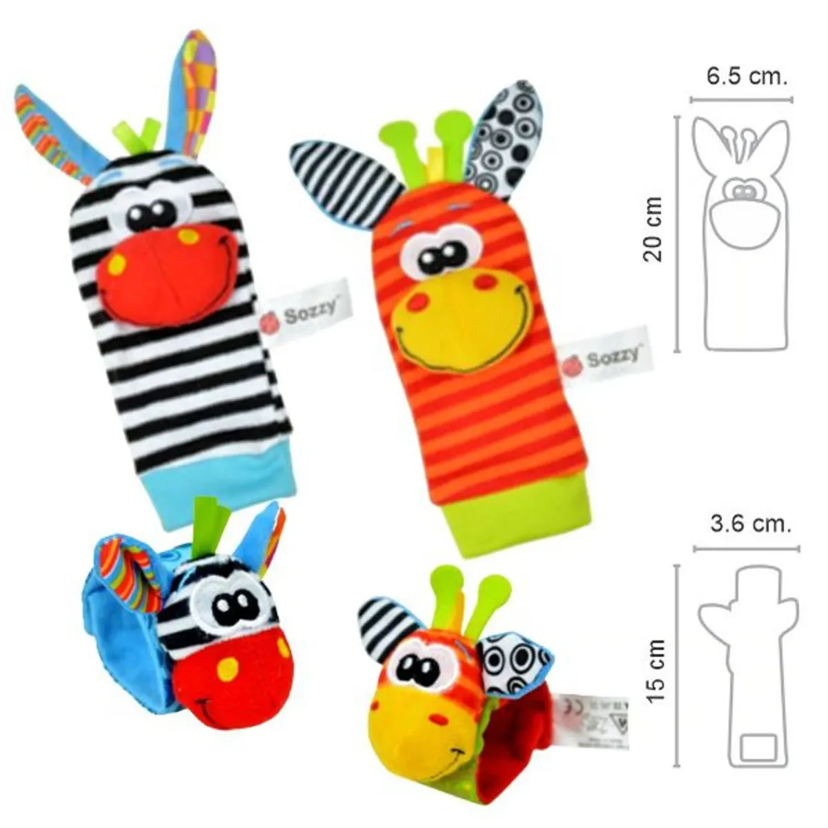 GENERICO - Set de Sonajeros Medias Muñequeras Estimulación Bebé