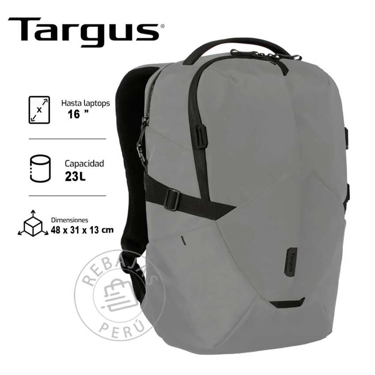 TARGUS - Mochila Targus Terra Ecosmart 16 23L Grey - Ecológica y Funcional