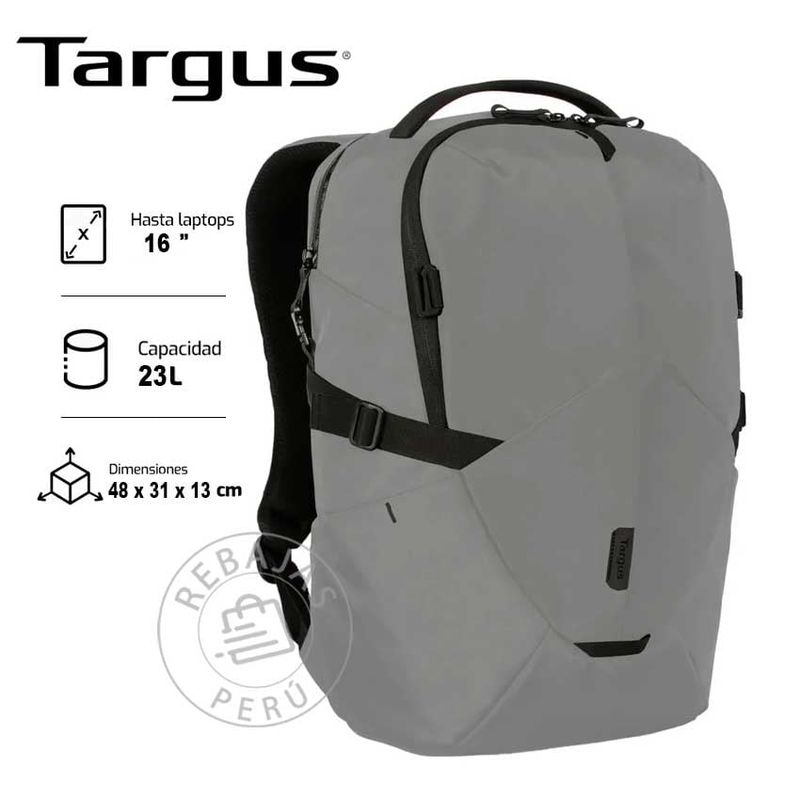 TARGUS - Mochila Targus Terra Ecosmart 16 23L Grey - Ecológica y Funcional
