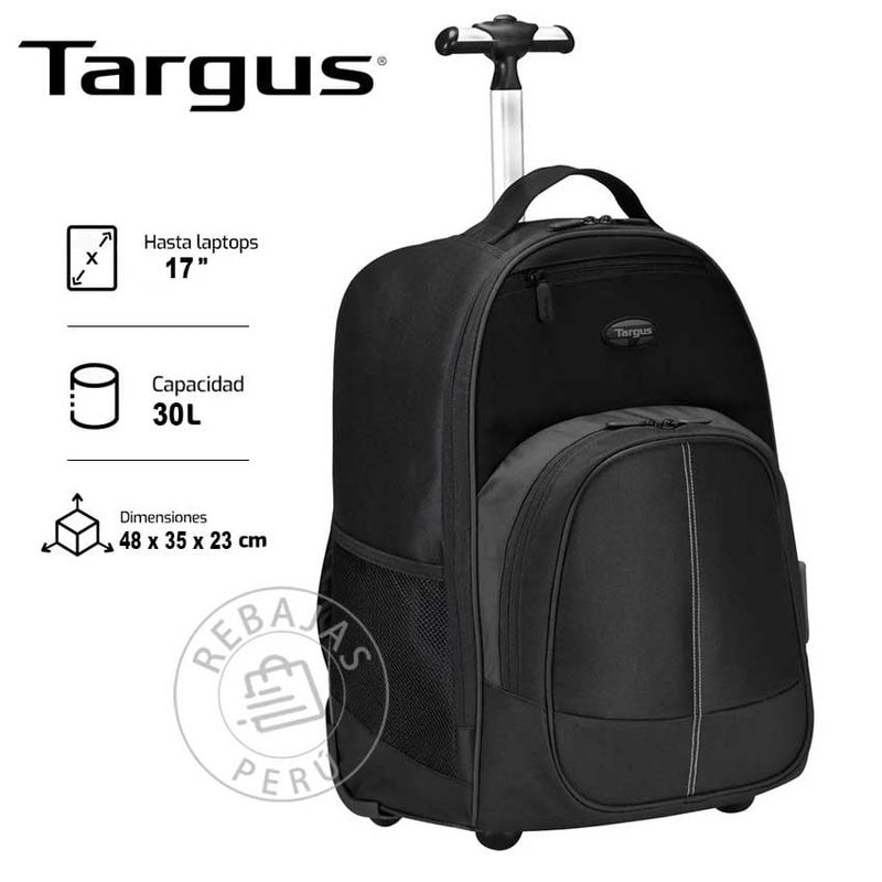 TARGUS - Mochila Targus Rolling 16 Black - Con Ruedas y Diseño Resistente