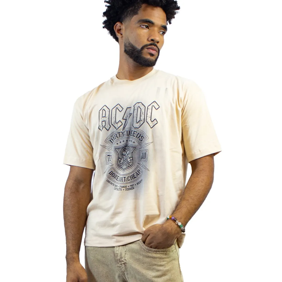 DM DEXMEN - Polo Dexmen Oversize ACDC Beige