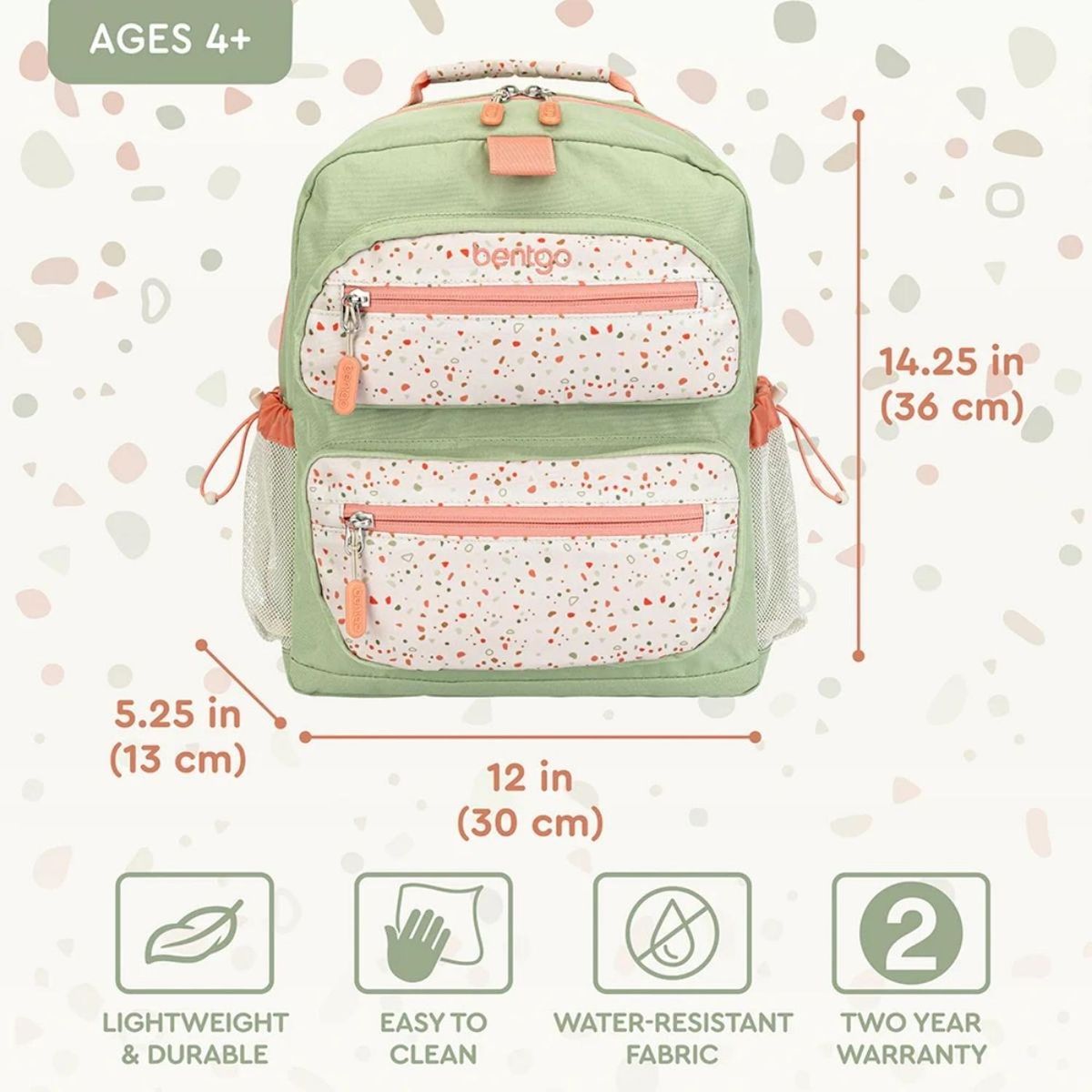 BENTGO - Set Bentgo Mochila Escolar, Lonchera y Tomatodo Whimsy & Wonder - Geo Speckle