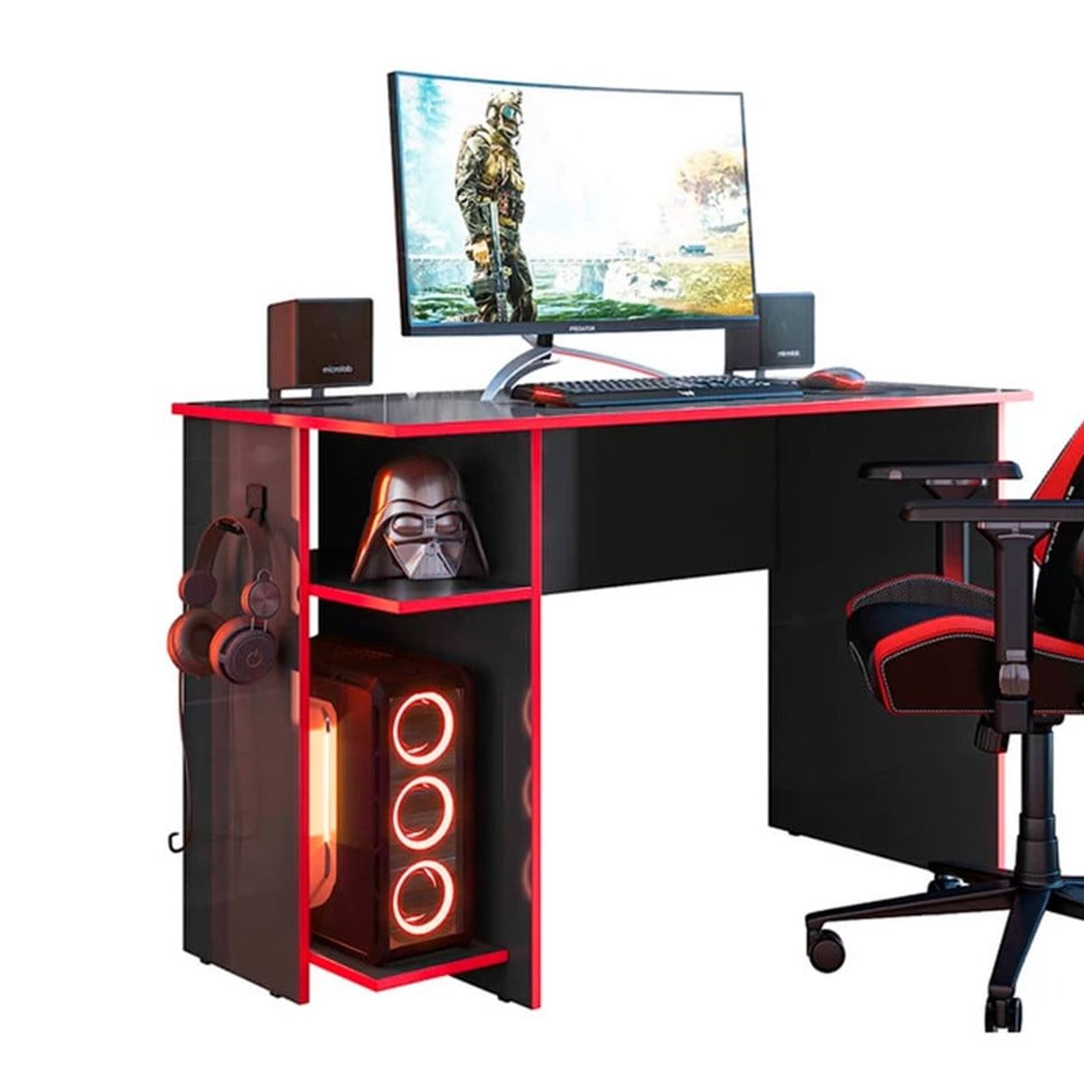 BARAKA HOME - Escritorio Gamer Bogi - Negro