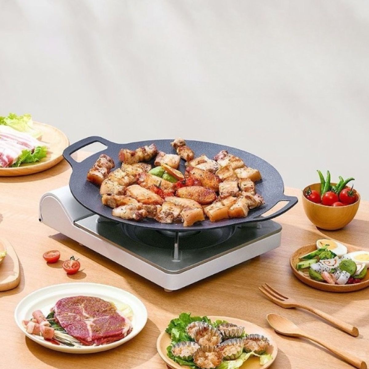 AURELA - NonStickPro  Plancha Antiadherente para acampar al aire libre