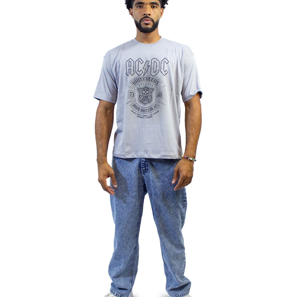 DM DEXMEN - Polo Dexmen Oversize ACDC Gris