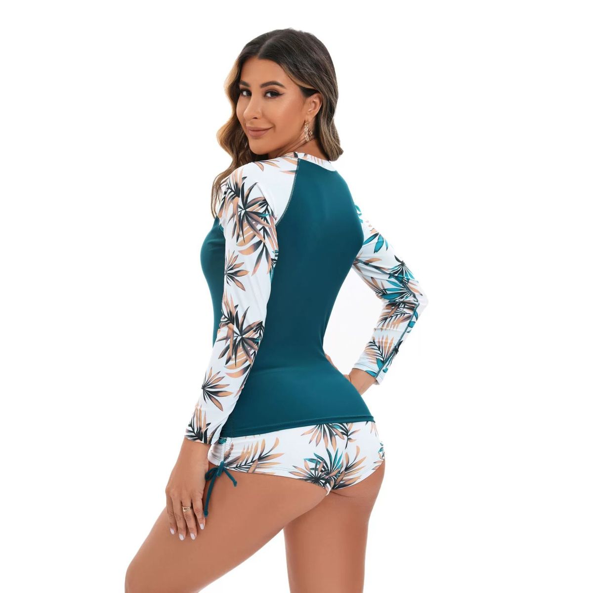 GENERICO - TRAJE DE BAÑO 2 PIEZAS VERDE JADE Y SHORT