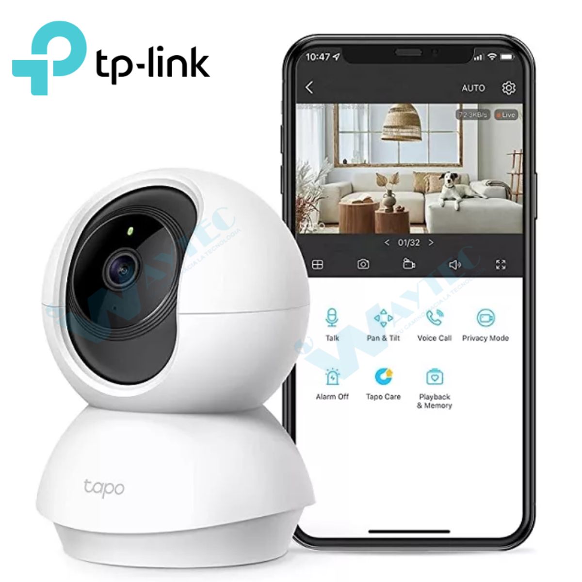 EZVIZ - Cámara de Seguridad para Interiores TAPO C210 2K 3mp