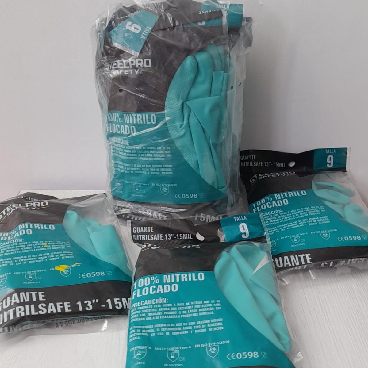 STEELPRO - GUANTES DE NITRILO  13"-15MIL- PACK X 12 - TALLA 9