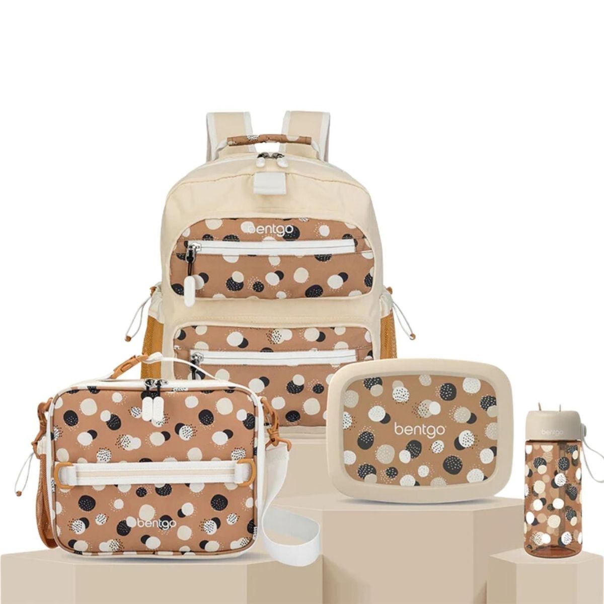 BENTGO - Set Bentgo Mochila Escolar, Lonchera, Porta Lonchera y Tomatodo Whimsy & Wonder - Dots