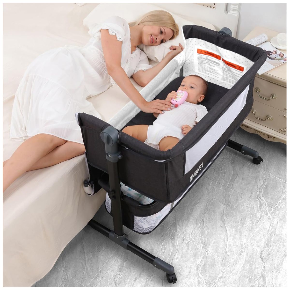GENERICO - Cuna para bebe portatil facil plegable 3 en 1 Negro