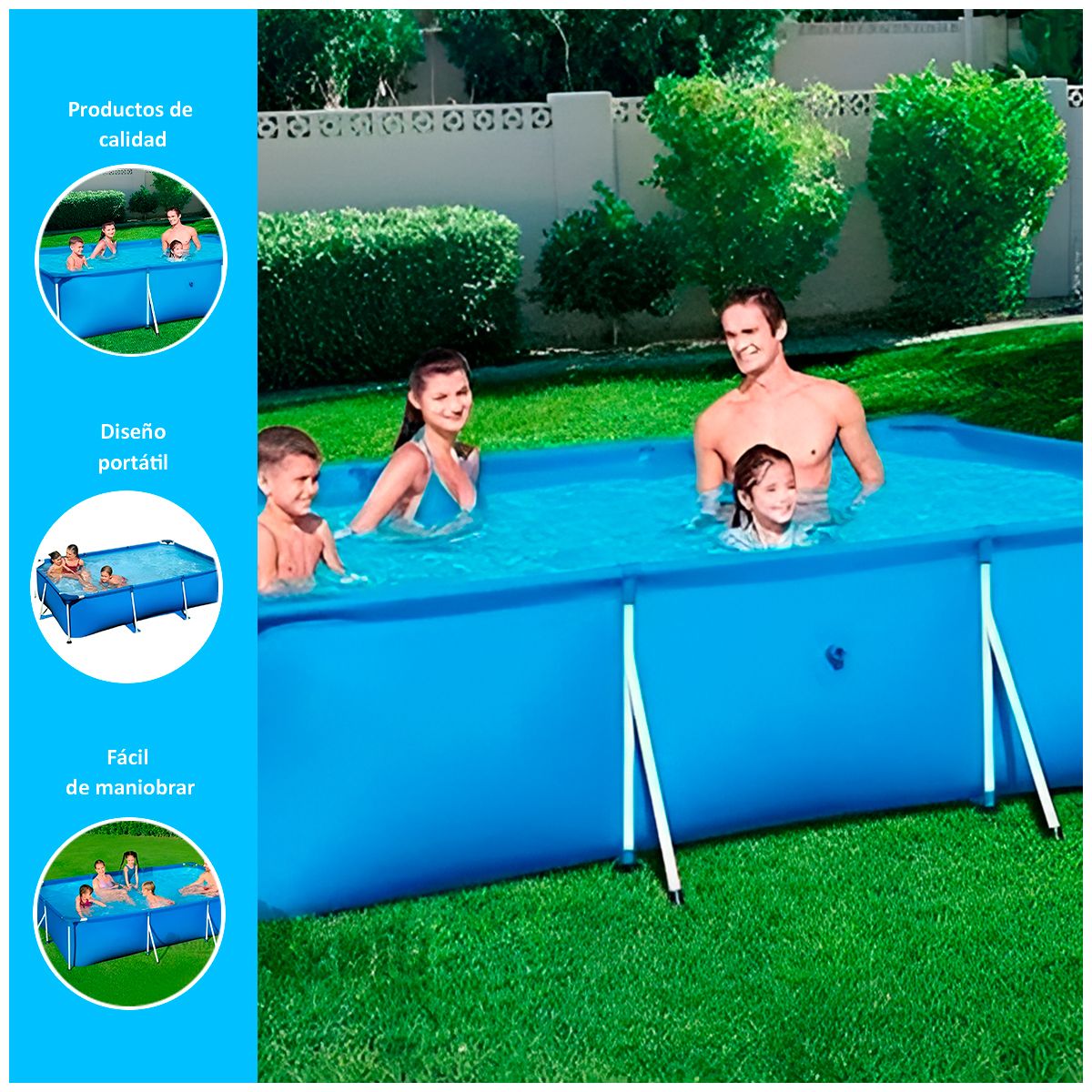 GENERICO - Piscina con parante 300 x 200 x 75 cm