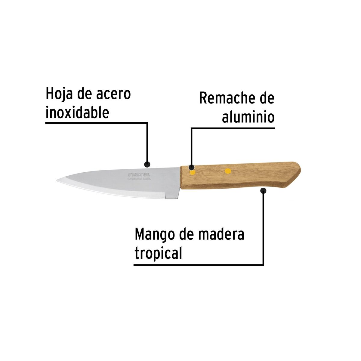 PRETUL - Cuchillo 5" de Chef Cocina 23079 Pretul