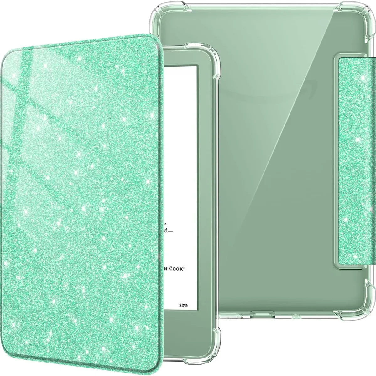 FINTIE - Funda para Kindle 11th gen 2024/2022 de 6 pulgadas - Glitter Green