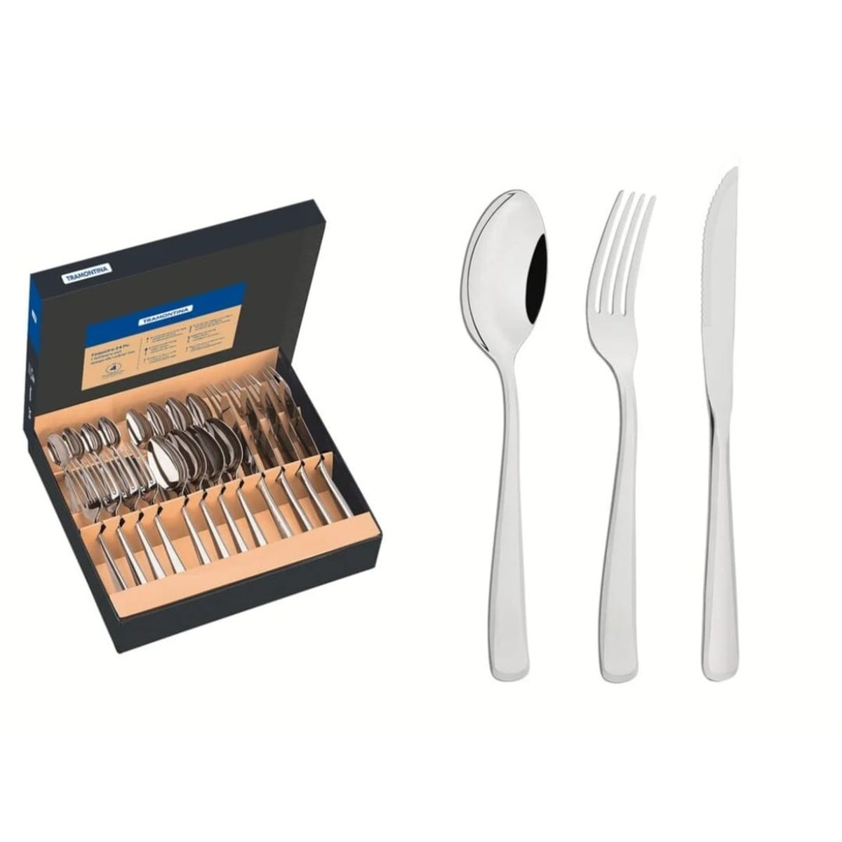 TRAMONTINA - SET DE CUBIERTOS DE MESA X 24 PACIFIC TRAMONTINA