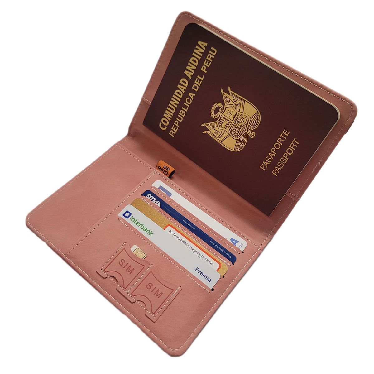 GENERICO - Porta Pasaporte Organizador Tarjetas Con Bloqueo RFID