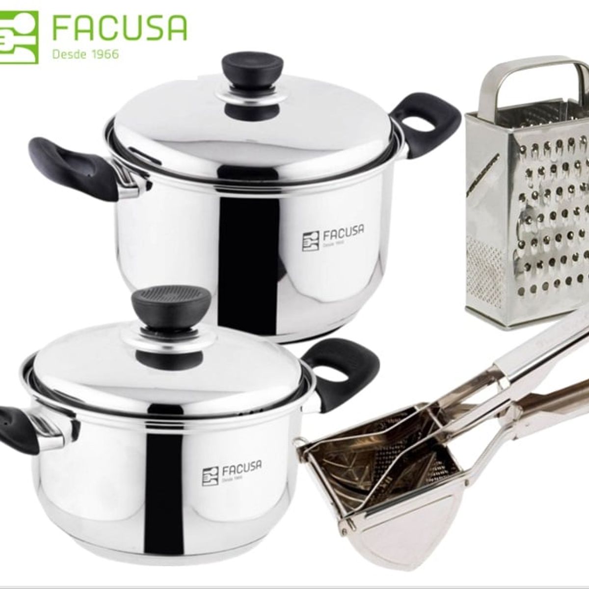 FACUSA - Juego de Ollas cocina  Acero Inoxidable Facusa