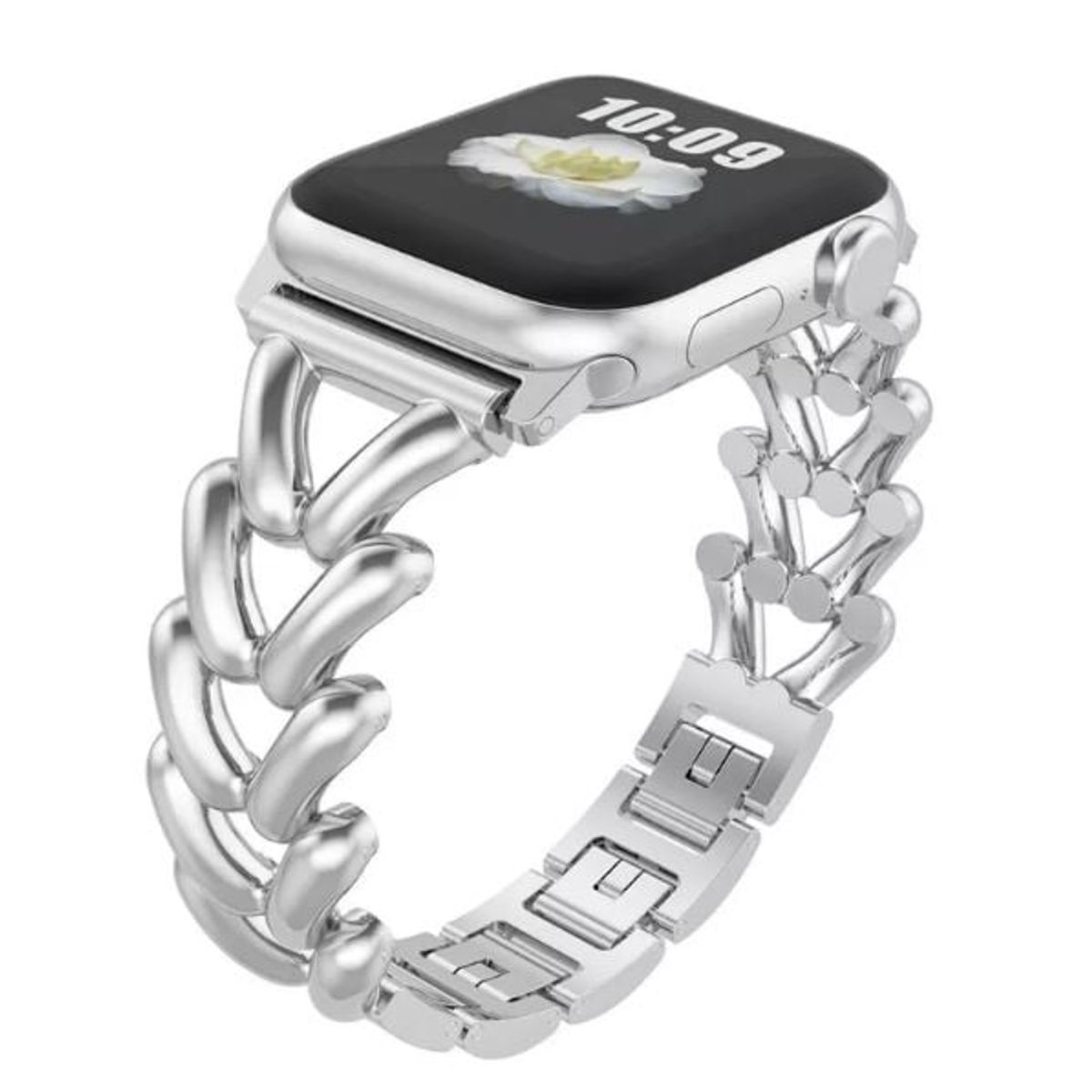 GENERICO - CORREA ACERO TRENZADA PLATA PARA APPLE WATCH