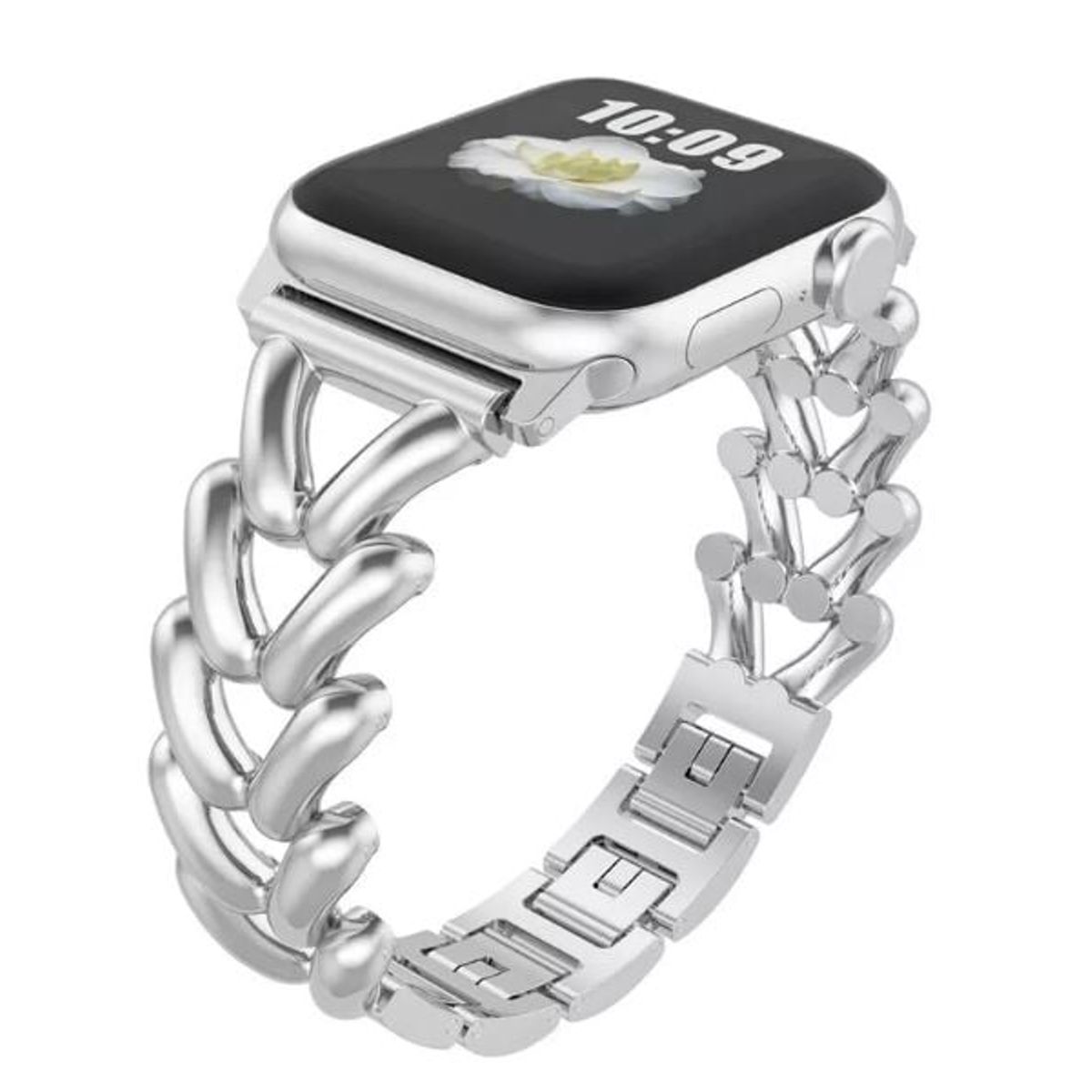 GENERICO - CORREA ACERO TRENZADA PLATA PARA APPLE WATCH