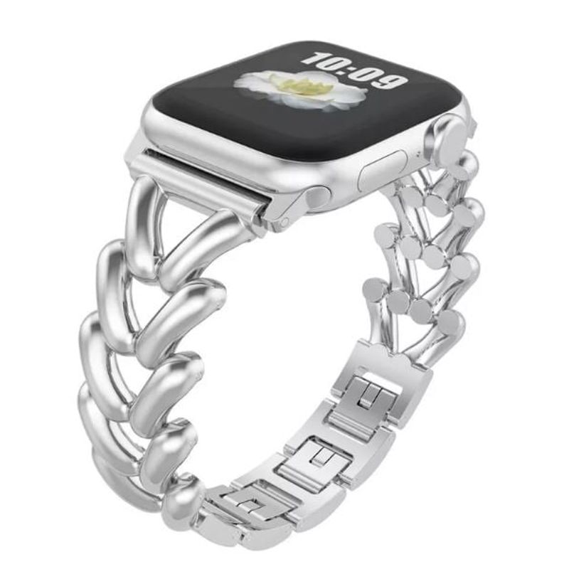 GENERICO - CORREA ACERO TRENZADA PLATA PARA APPLE WATCH