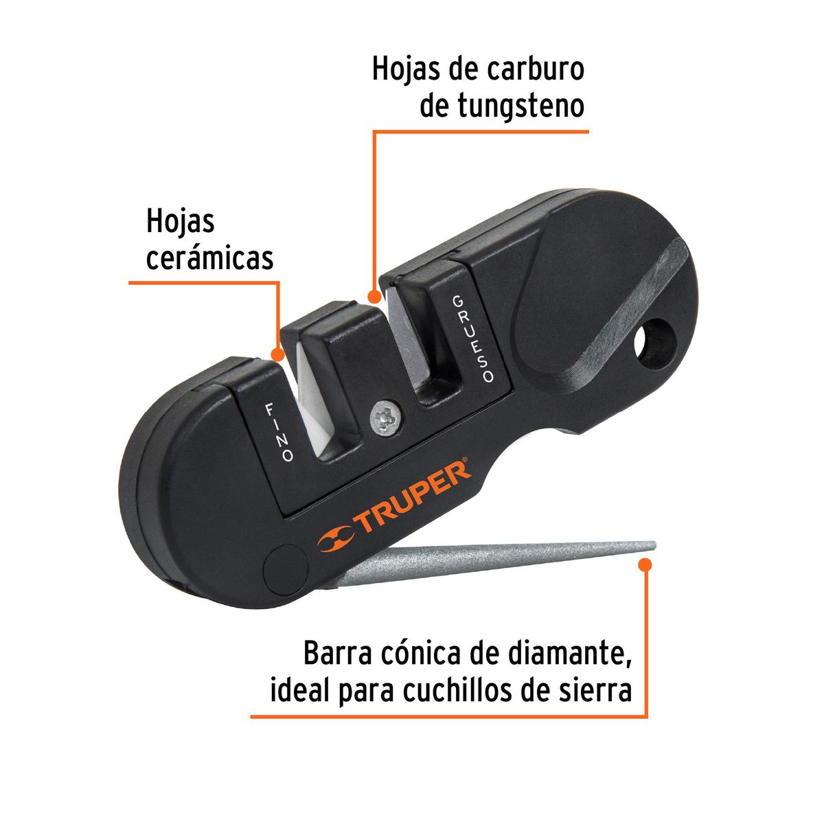 TRUPER - Afilador de Cuchillo Mini Fino y Grueso 14016 Truper
