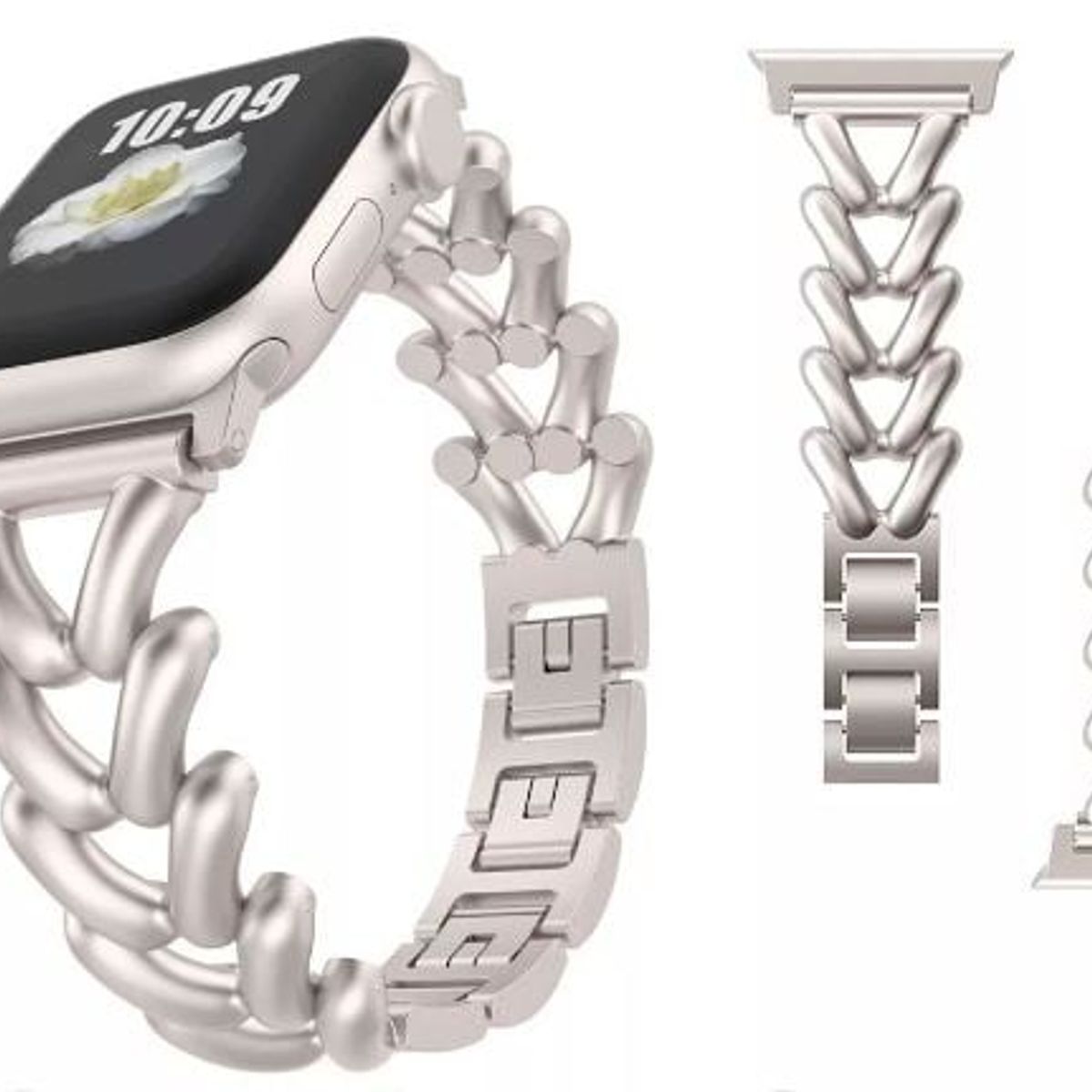 GENERICO - CORREA ACERO TRENZADA BLANCO PARA APPLE WATCH