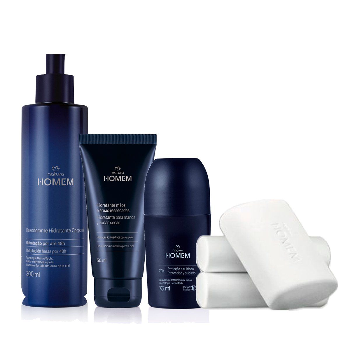 NATURA - Rutina Completa x4 Homem Hidratante Corporal con Crema Manos y Jabones